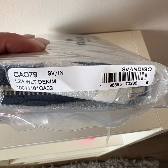 Coach Long Zip Around Wallet In Denim - Picture 5 of 11